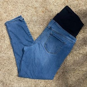 High-Rise Crossover Panel Maternity Jeggings